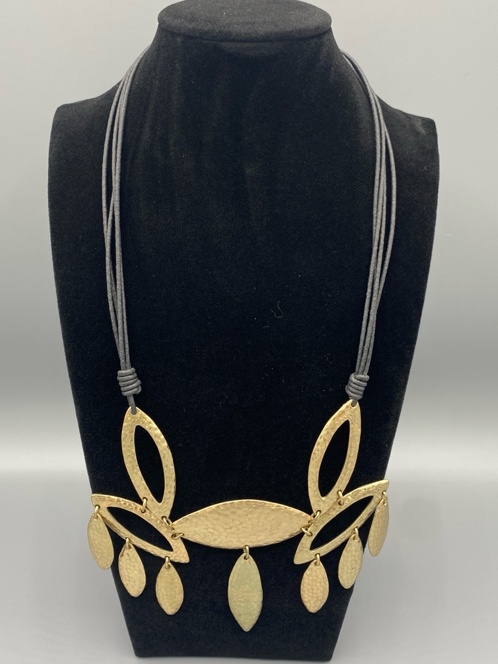 Chico’s Hammered Gold Leaf Statement Necklace - Women Jewelry